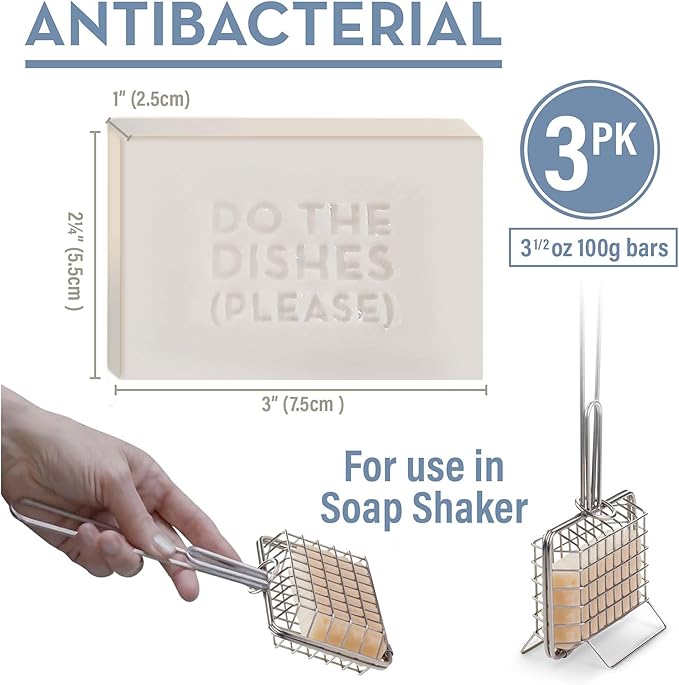 Country Trading Co. Natural Dish Soap Bars | 3 Pack | Concentrated Non-Toxic Dish Washing Soap | Plastic Free | Use with Soap Shaker for Zero Waste Dishwashing Detergent