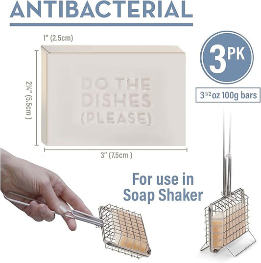 Country Trading Co. Natural Dish Soap Bars | 3 Pack | Concentrated Non-Toxic Dish Washing Soap | Plastic Free | Use with Soap Shaker for Zero Waste Dishwashing Detergent