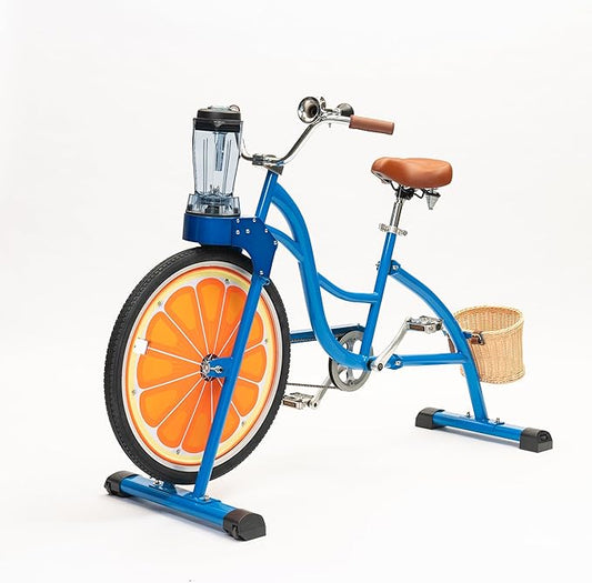 Blue Outdoor Pedal Blender Bike – Smoothie Maker Juicer for Fruit and Vegetable, Commercial Fitness Juice Blender