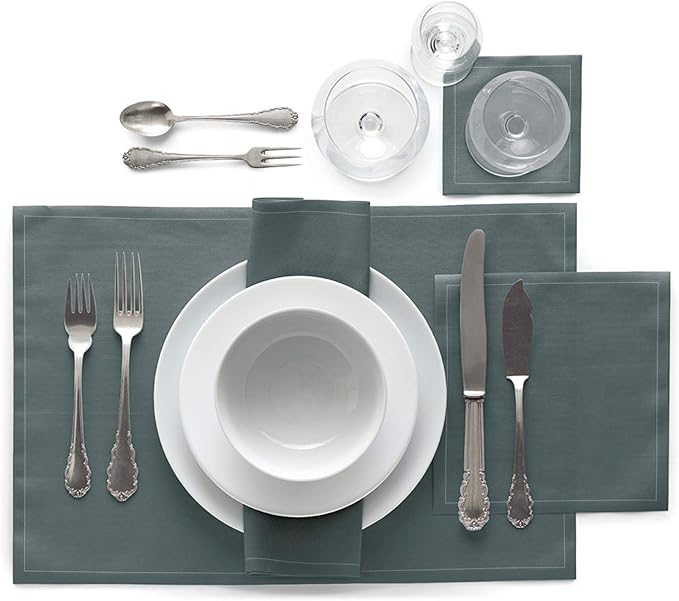 Linen Cocktail Napkin - 4.3 x 4.3 in - 50 units per roll - Intense Grey