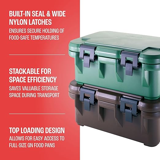 Cambro Insulated Food Pan Carrier - 6 Inch Deep Hotbox and Food Warmer for Catering & Transport - Top Load S-Series (Brown)