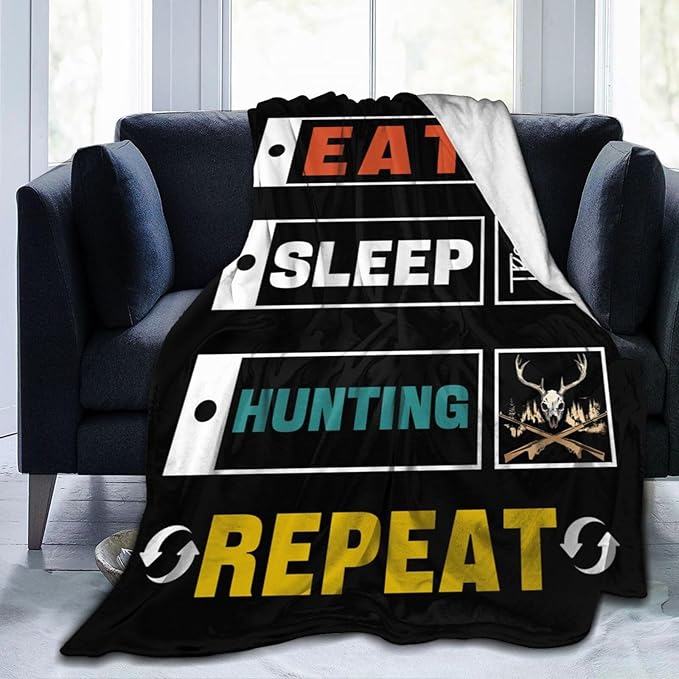 Hunting Blanket Gifts for Men Dad Hunters Throw Blankets Cozy Plush Fleece Deer Decor Flannel Fuzzy for Couch Chair Bed 80"X60"