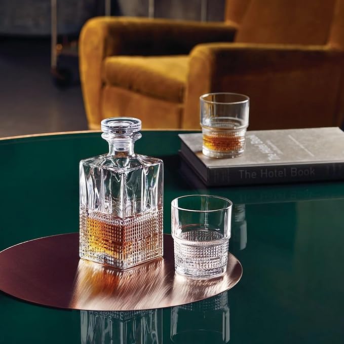 Bormioli Rocco Novecento Barware DOF Glass, Stackable, Set Of 4, 12.5 oz, Clear, Vintage Design, Made In Italy.