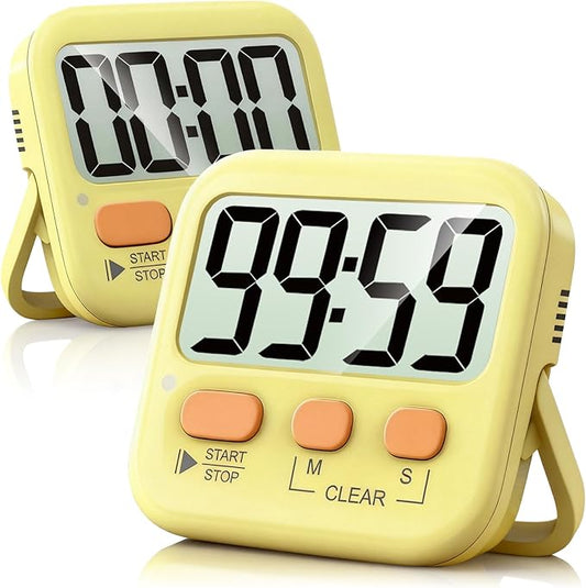 Antonki 2 Pack Digital Timer for Kids, Magnetic Countdown Kitchen Timers for Cooking, Egg, Classroom, Teacher, Exercise, Study, Oven - Battery Included