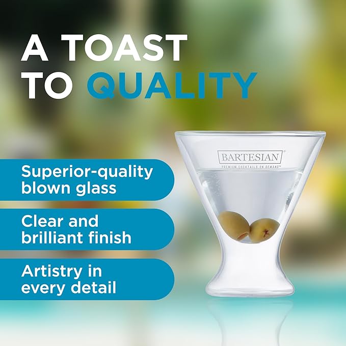 Bartesian Cocktail Glass Sets - Stemless Margarita Drinking Glassware for Cocktails & Mocktails - Bar Glasses for Martini, Margarita, Pina Colada, Whiskey Sour, Old Fashioned - Set of 2