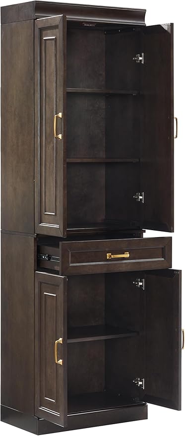 Crosley Furniture Stanton Pantry Storage Cabinet with Shelves, Kitchen, Dining, or Laundry Room, Coffee
