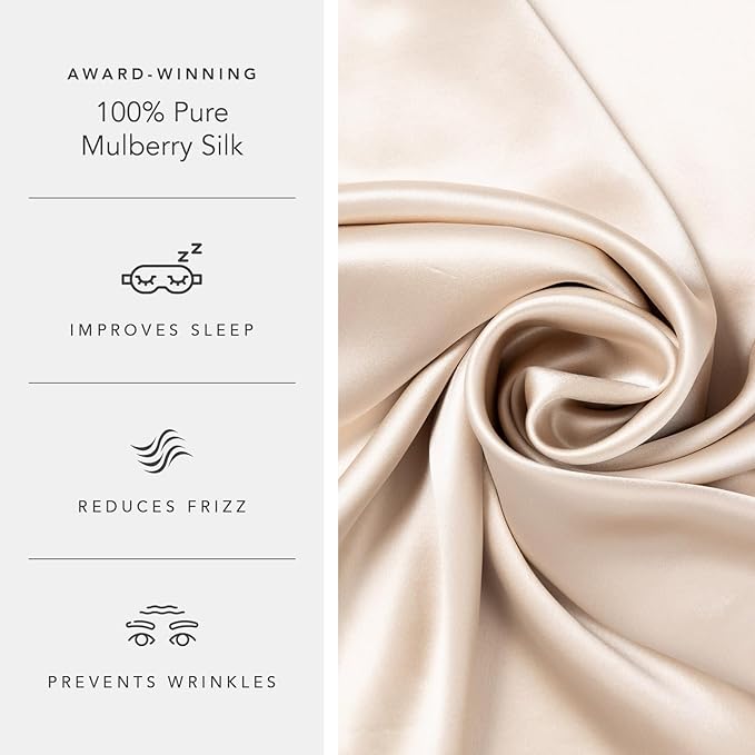 Fishers Finery 30mm 100% Pure Mulberry Silk Pillowcase 2 Pack, Quality Tested (Taupe, Standard, 2 Pack)