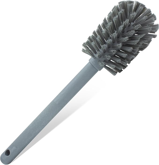 SPARTA Large Water Bottle Brush Ideal for Wide-Mouth Jars, Bottles and Tumblers, Dishwashing Tool with Handle for Home and Commercial Kitchens, Plastic, 12 Inches, Gray