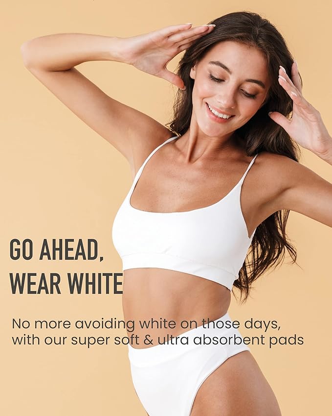 Unscented Ultra Thin Sanitary Pads (64 Count, Regular) – Organic Cotton Feminine Pads with Wings for Women, Super Absorbent & Soft, Period Protection, Hypoallergenic