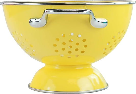Calypso Basics by Reston Lloyd Powder Coated Enameled Colander, 1.5 Quart, Lemon