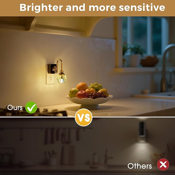 L LOHAS LED Night Lights Plug into Wall, 3000K Soft White LED, Floral Night Lights with Dusk to Dawn Sensor, 0-100lm Adjustable Brightness, for Hallway Bedroom Stairway