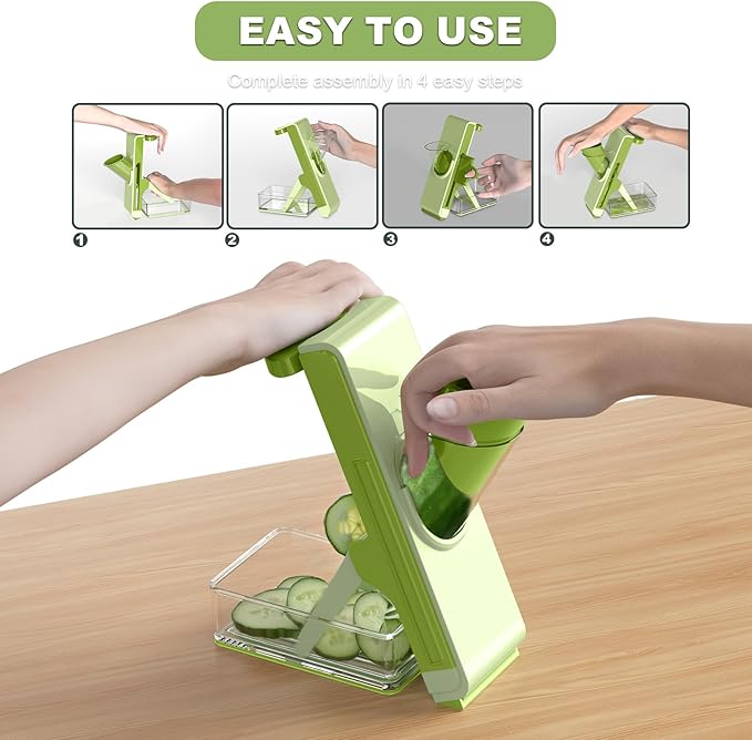 Eletronova Safe Mandoline Slicer for Kitchen, Vegetable Slicer for Kitchen