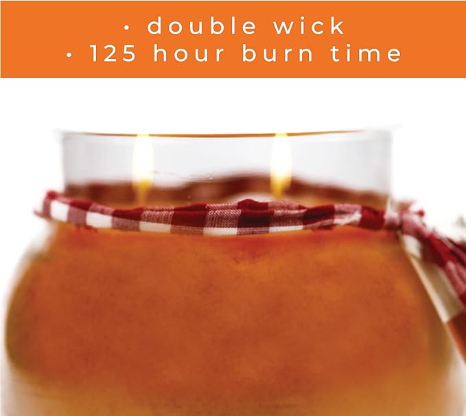 A Cheerful Giver - Pumpkin Chata Mama Scented Glass Jar Candle (22oz) with Lid & True to Life Fragrance Made in USA