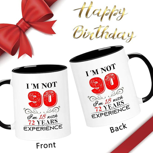90th Birthday Gifts For Women Men, 90 Year Old Birthday Gifts for Women Men, 1935 Birthday Gifts for Women Men, 90th Birthday Decorations for Women Men, 90th Birthday Mug Cups, 11oz