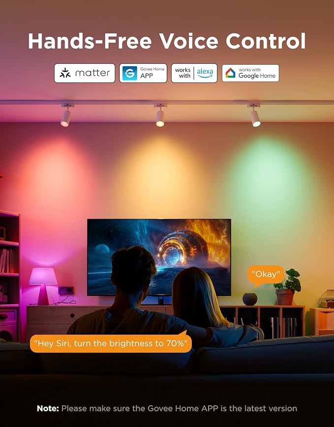 Govee E12 Led Bulb, Smart Light Bulbs Work with Matter, Alexa, Google Assistant, WiFi Candelabra Bulbs 40 Watt Equivalent, RGBWW Color Changing Light Bulb, 2.4Ghz Only, 450 LM, 4 Pack