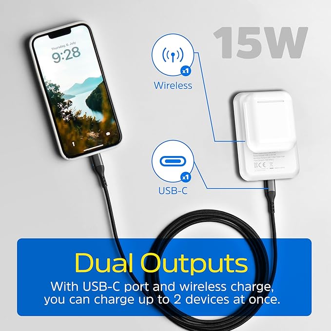 Energizer Magnetic Power Bank 5000mAh Wireless Portable Charger 15W USB C in and Out Fast Charging for Magsafe Battery Pack for iPhone 16/15/14/13/12 Pro/Pro Max Series_QM5000