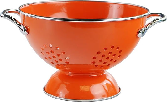 Calypso Basics by Reston Lloyd Powder Coated Enameled Colander, 1.5 Quart, Orange