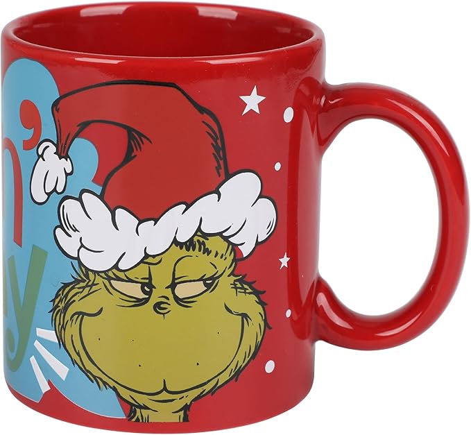 Bioworld The Grinch Feelin' Grinchy and Naughty or Nice 2-Pack 16 Oz Ceramic Mug Set