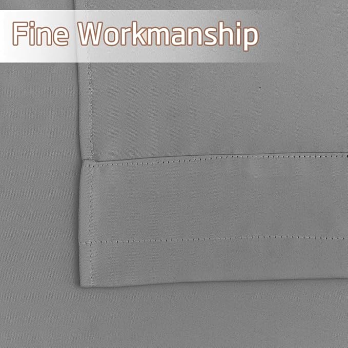 NICETOWN Silver Grey Valances for Windows, Rod Pocket Window Valances for Bathroom, Living Room, Short Blackout Valance Curtains for Thanksgiving (42 Inch Wide x 18 Inch Long, 2 Panels)