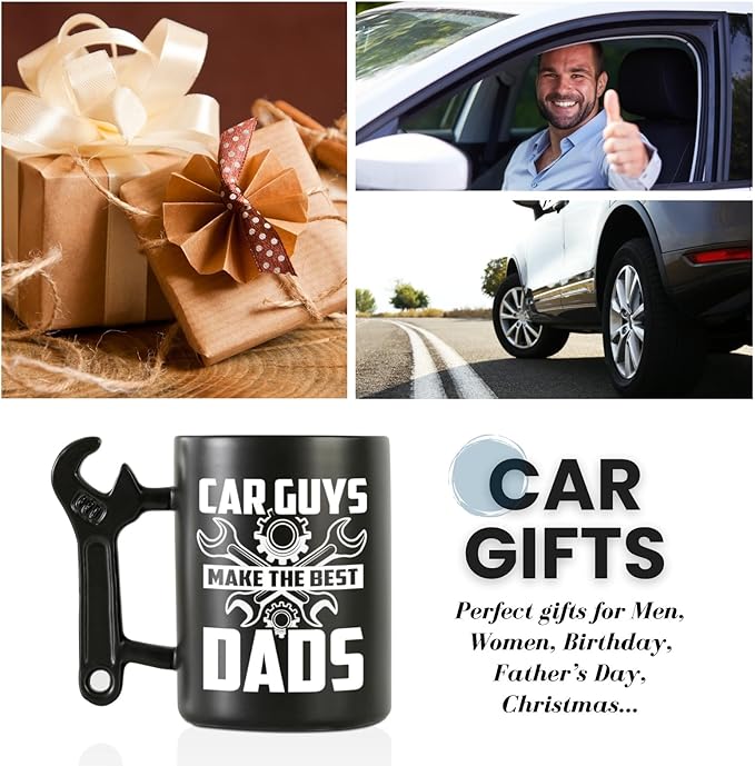 Onebttl Car Gifts For Men, Women, Dad, Mechanic - 13.5oz/400ml Ceramic Wrench Coffee Mug - Make