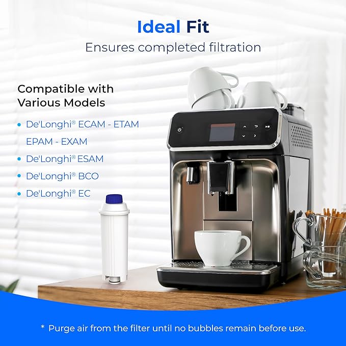 Waterdrop Coffee Water Filter, Replacement for De'Longhi® Filter, DLS C002 De'Longhi® Water Filter, ECAM/ETAM/EPAM Series, EC680/5, TÜV SÜD Certified (2 Packs）