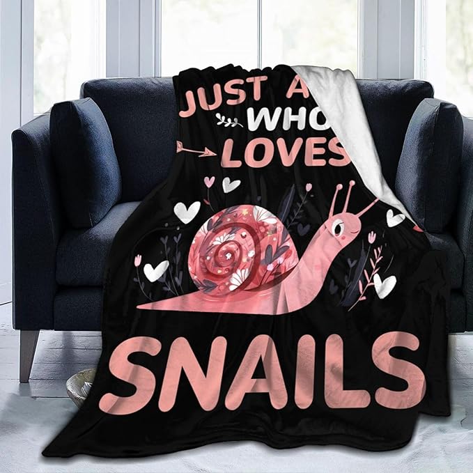 Snails Blanket Gifts for Girls Women Snail Stuff Throw Blankets Cozy Plush Fleece Flannel Fuzzy for Bed Decor 50"X40"