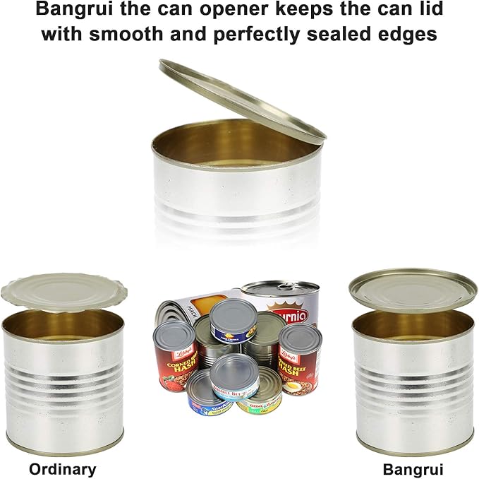 Home Kitchen Restaurant Safety Bottle Jar Wine Manual Can Opener&Bangrui Professional 4-in-1 Can Opener keeps smooth edges. With a corkscrew folded in the lever. Best Gadget for Kitchen Use (Green)