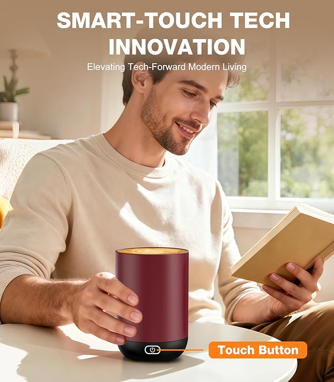 Self Heating Coffee Mug T1-16oz Fast Heating & Ultra Long-Lasting Battery Life, Heated Coffee Mug Up to 149℉ - Touch & App Controlled Coffee Mug, Birthday Gifts for Women and Men