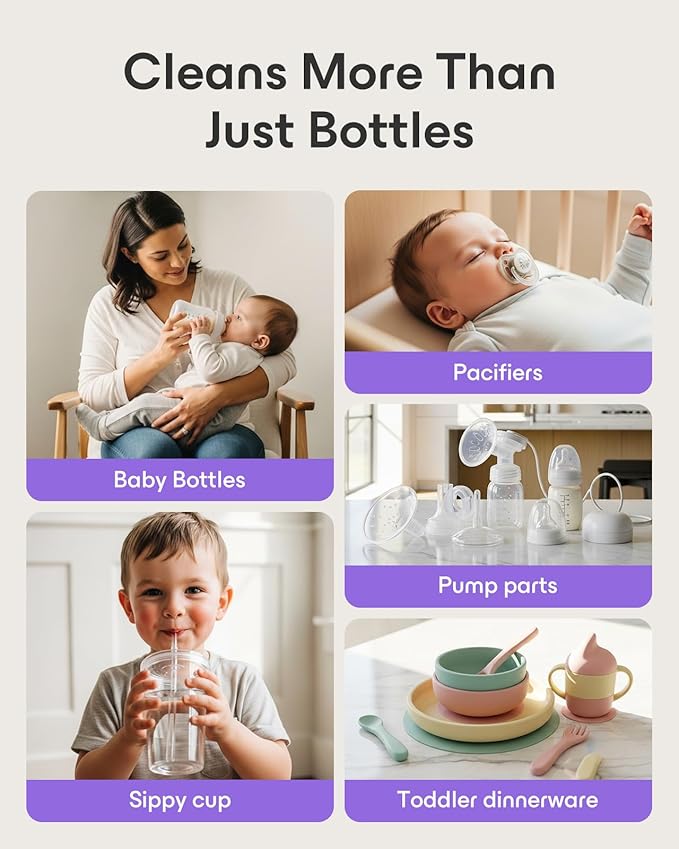 120Pcs Official Baby Bottle Detergent Tablets — Cleaning Tabs for Milk Residue Removal, Compatible with Baby Brezza Momcozy Bottle Washers