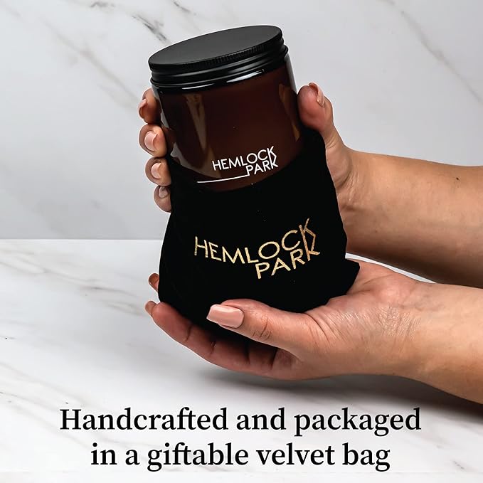 Hemlock Park Crackling Wood Wick Candle Handcrafted with Natural Coconut Wax (Standard 8 oz, Golden Hour)