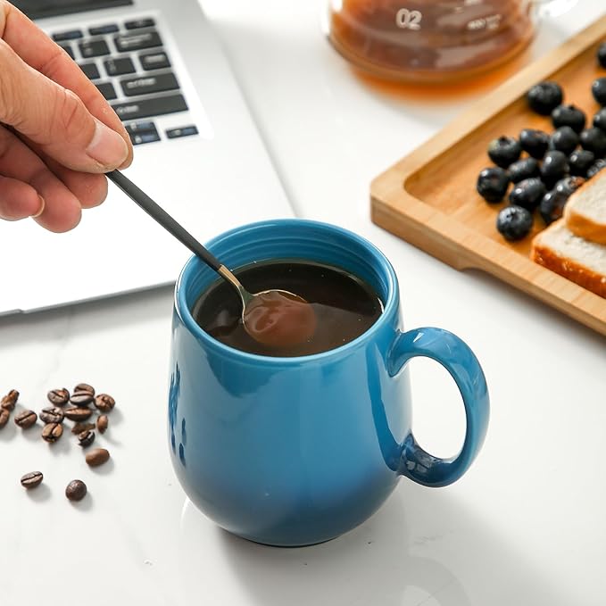 Hasense Ceramic Coffee Mug 20oz, Large Coffee Mug for Office and Home, Coffee Cups with Big Handle for Latte, Hot Tea, Cappuccino, Mocha, Cocoa, Dishwasher and Microwave Safe, 1PCS(Gradient Deep Blue)