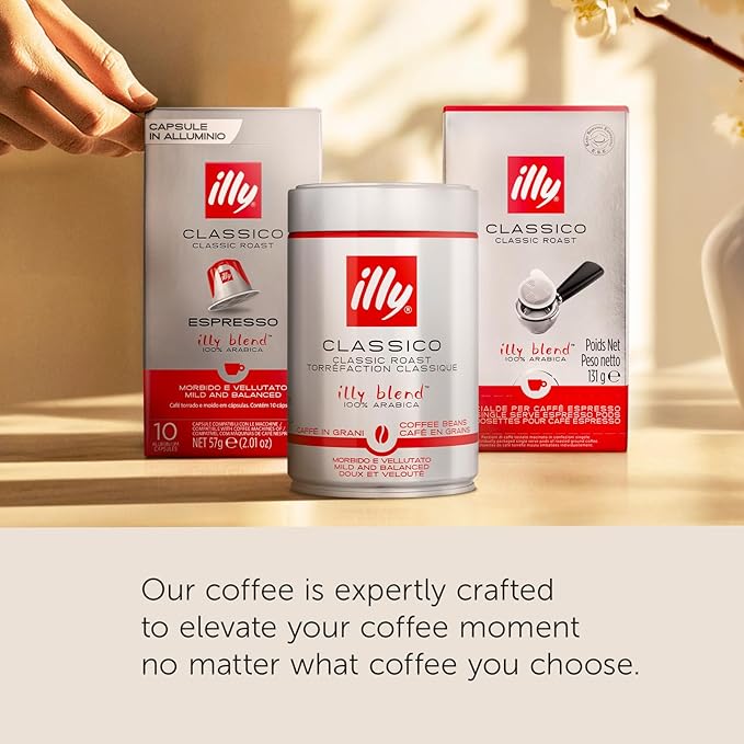 Illy Espresso Compatible Capsules - Single-Serve Coffee Capsules & Pods - Intenso Lungo Dark Roast - Notes Of Cocoa & Dried Fruit Coffee Pods - For Nespresso Coffee Machines – 10 Count