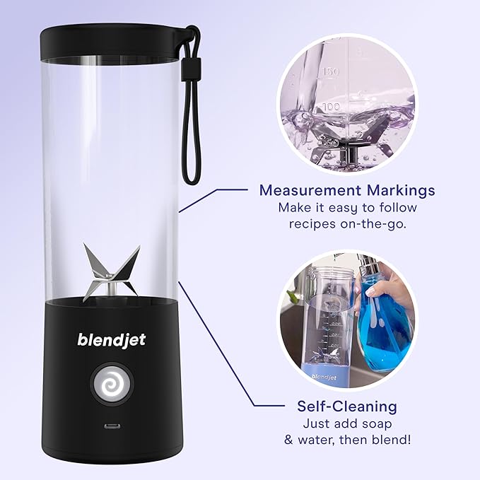 BlendJet 2 Portable Blender for Smoothies & Shakes - 16oz BlendJet Cordless Personal & Small Blender, USB-C Rechargeable & Self Cleaning - (Buzz Lightyear)