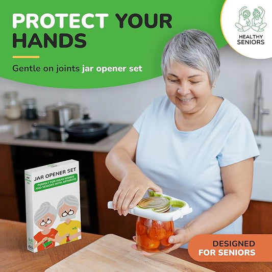 Jar Opener for Weak Hands and Seniors with Arthritis, 5 in 1 Multi Function Bottle Opener Lid Opener For Arthritic Hands with Non Slip Gripper For Opening Jars And Bottles (Green)