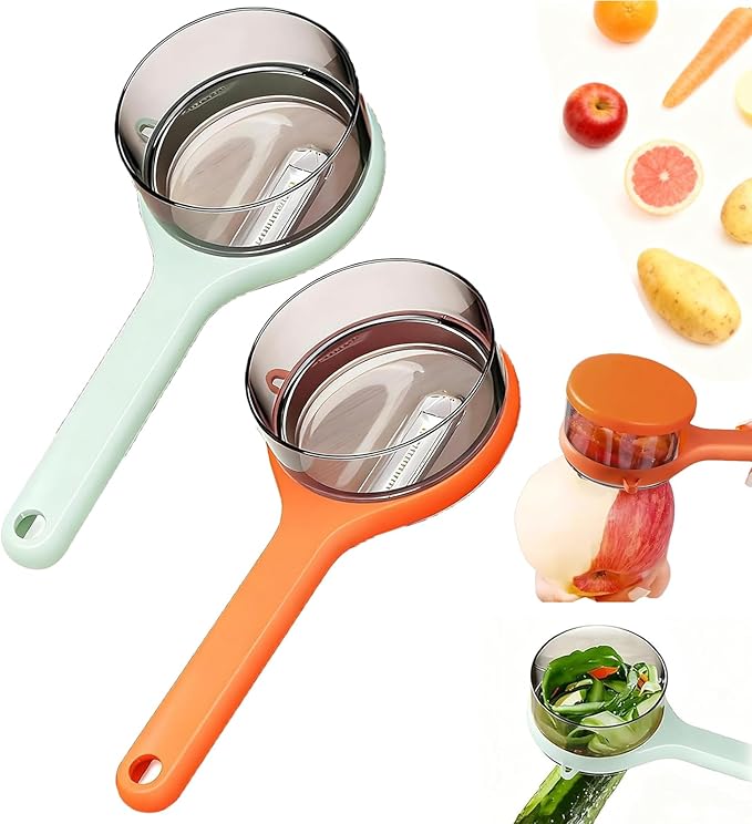 Peeler with Container - New with Box Storage Kitchen Special Fruitpeeler，Vegetable Peeler with Storage Box, Double-Sided Stainless Steel Multi-function Peeler for Home Kitchen (2 PCS Mix)