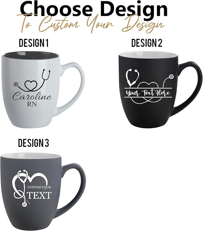 Custom Engraved Coffee Mug - Personalized Nurse Gifts, Graduation Gift for Nurses Week Retirement Graduation Appreciation Present, Birthday Gift for Nursing Student RN Practitioner (Mug, Nurse)