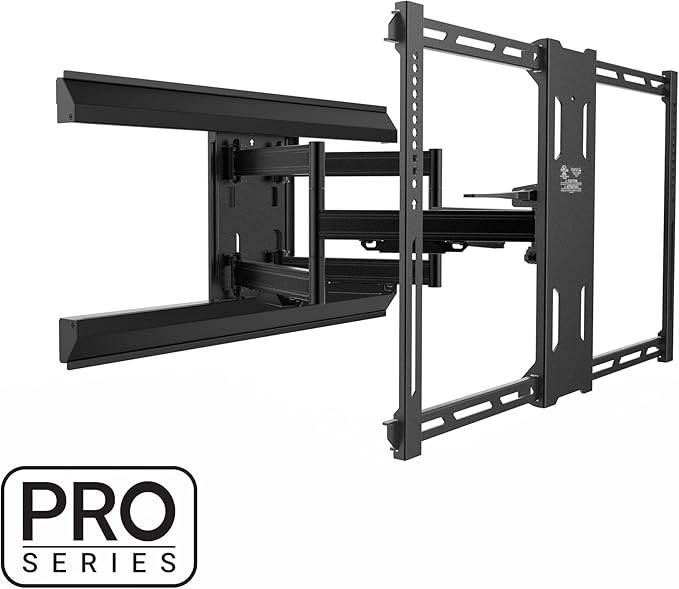 Kanto PMX680 Full Motion Pro Series Mount for 39" to 80" TVs | Adjustable Positioning | Integrated Cable Management | Toolless Tilt | Black