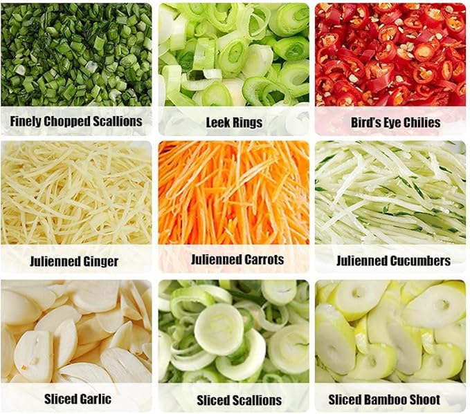 Commercial Electric Vegetable Cutter Machine for Scallions, Chili, Carrot, Ginger & Garlic - Heavy-Duty Slicer/Shredder for Restaurants, Hotels, Kitchens (HA-1276)