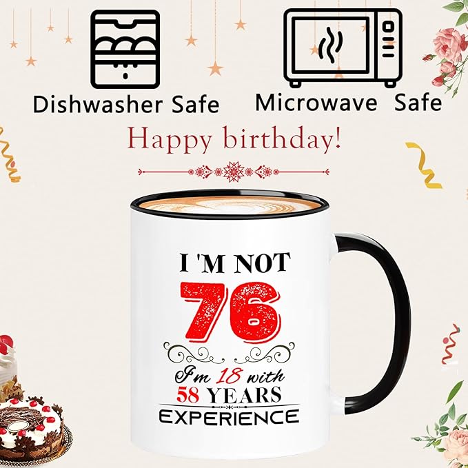 1949 76th Birthday Mug for Women Men, Turning 76 Year Old Birthday Gifts for Mom, Dad, Grandma, Grandpa, Wife, Husband, Daughter, Sister, Best Friends, Coworkers, Her, Him, 11oz Coffee Cup