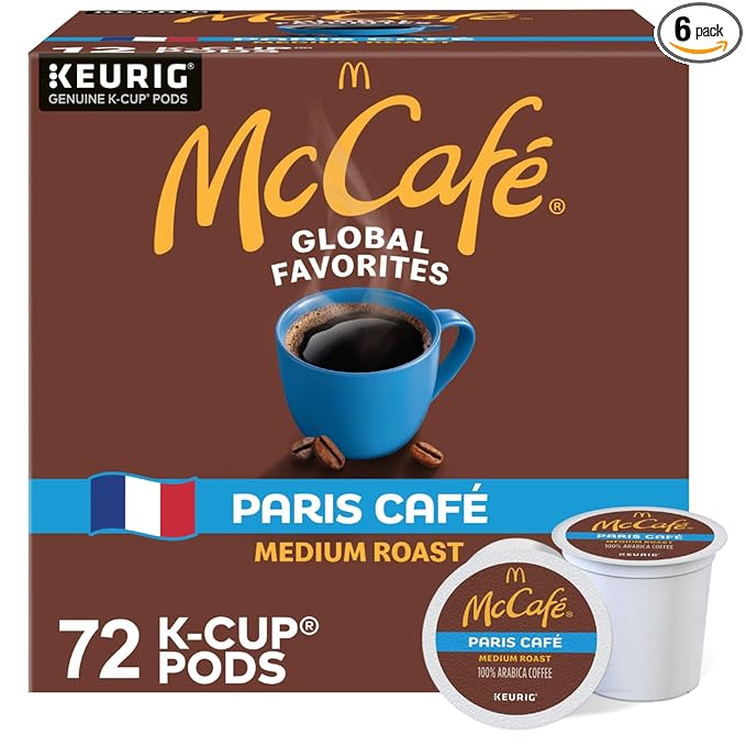 McCafe Paris Cafe, Single Serve Coffee Keurig K-Cup Pods, Medium Roast Coffee, 72 Count