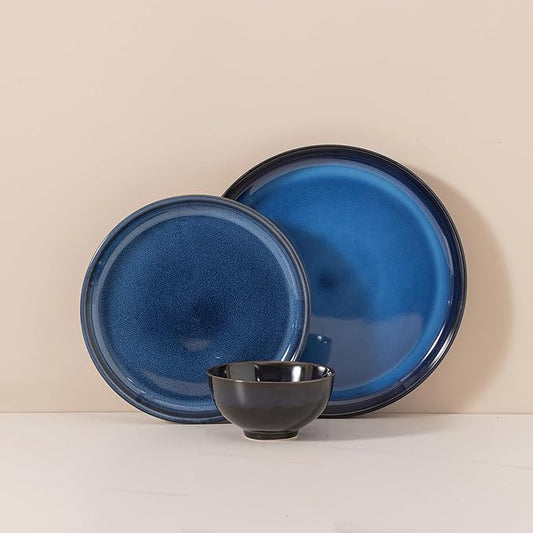 Dinnerware sets plates and bowls sets modern plates stoneware dinnerware set Plates and Bowls Set for 4, 12 Pieces Dishes,Microwave and Dishwasher Safe Tableware (style - 3, 4 - Set (12pcs))