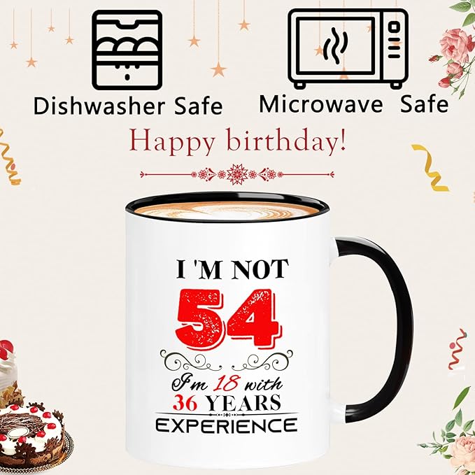 54th Birthday Mug for Women Men, 1971 Turning 54 Year Old Birthday Gifts for Mom, Dad, Grandma, Grandpa, Wife, Husband, Daughter, Sister, Best Friends, Coworkers, Her, Him, 11oz Coffee Cup