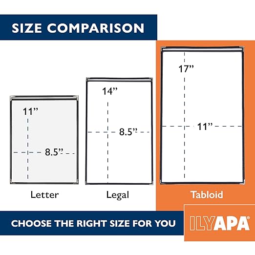 Ilyapa 30 Pack of Menu Covers 11 X 17 - Single Page, 2 View, Restaurant Menu Covers, Double Stitched Sleeves 11x17 Clear Plastic Sleeves
