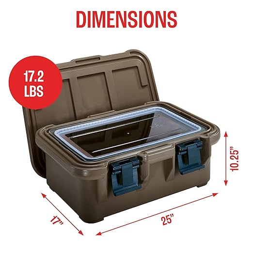 Cambro Insulated Food Pan Carrier - 6 Inch Deep Hotbox and Food Warmer for Catering & Transport - Top Load S-Series (Brown)