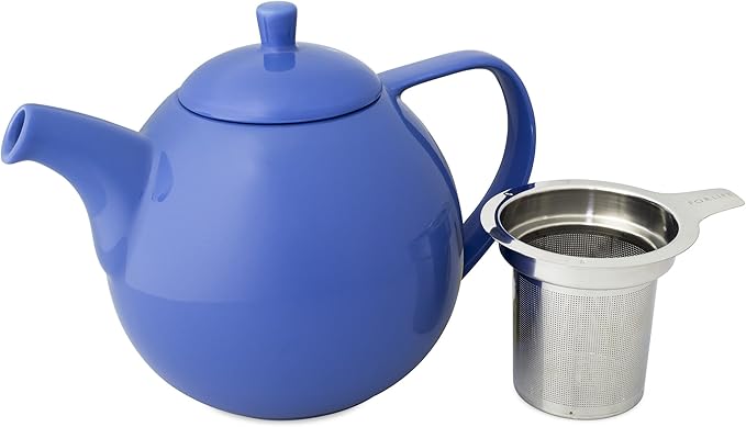 FORLIFE Curve Teapot with Infuser, 45-Ounce, Blue