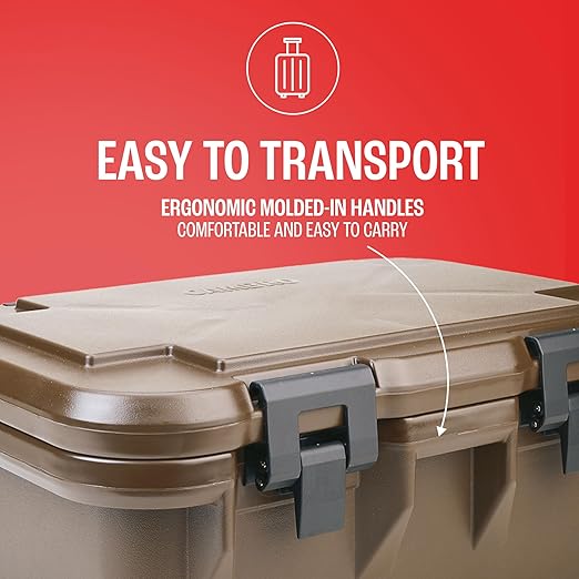Cambro Insulated Food Pan Carrier - 6 Inch Deep Hotbox and Food Warmer for Catering & Transport - Top Load S-Series (Brown)