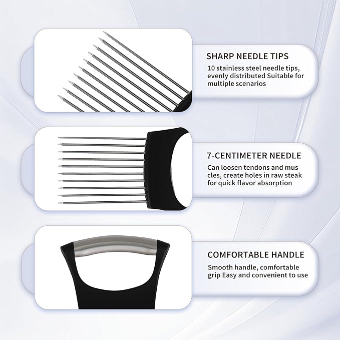 Stainless Steel Onion Holder for Slicing with A Garlic Peeler, Onion Slicer Holder, nion Cutter for Slicing of Onions, Tomatoes, Avocados, Eggs and Other Vegetables, KItchen Utensils