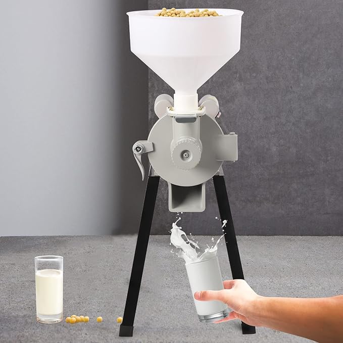 Electric Grain Mill Grinder, Flour Mill, 110V 2200W Commercial Corn Grinder Machine Feed Mill Wheat Grinder, Flour Mill Cereals Grinder with Funnel (Wet Grinder)