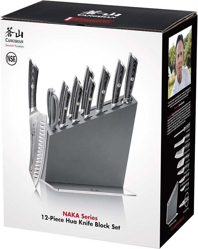 Cangshan NAKA Series X-7 Steel Forged HUA Knife Block Set (12-Piece)