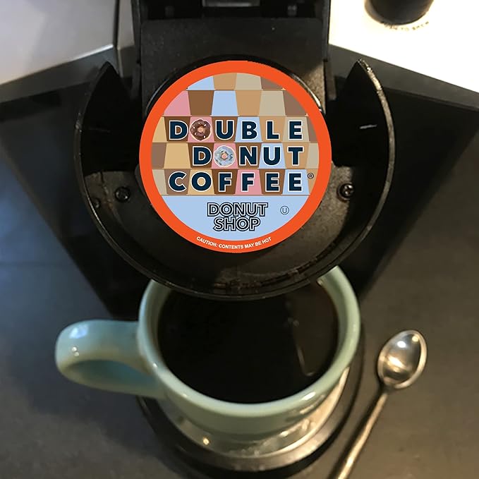 Double Donut Coffee Variety Pack Assorted Medium Roast, Dark Roast & Flavored Coffee in Recyclable Single Serve Cup, 80 Count
